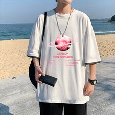 JT55184-P25nasa宇航员联名款假两件短袖t恤男大码胖子半袖体恤,男装T恤,电商A040