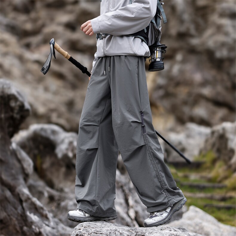 美式抽绳褶皱伞兵工装裤男女复古宽松休闲速干裤K0263-P43,男装工装外套,星座308B-2