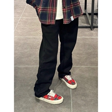 骷髅手爪刺绣牛仔裤男秋冬款修身显瘦cleanfit裤子美式微喇直筒裤，男装牛仔裤，四季星座505