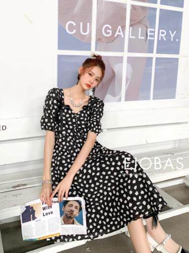 夏季时尚露背斑点连衣裙，女装连衣裙，1983