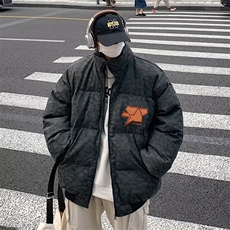 美式街头字母刺绣棉服秋冬男女加厚嘻哈面包服外套ins潮设计JKG94，男装棉衣，星座516A