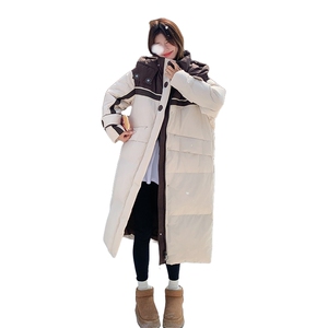 现货主推新标90白鸭绒外套长款撞色羽绒服2C086-2501P445-K638图片