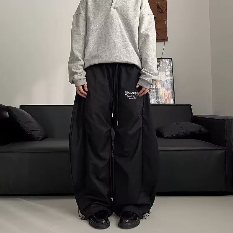 香蕉弯刀裤感褶皱伞兵工装裤男女阔腿宽松长裤男休闲裤GA8017-p42,男装休闲裤,星座302B