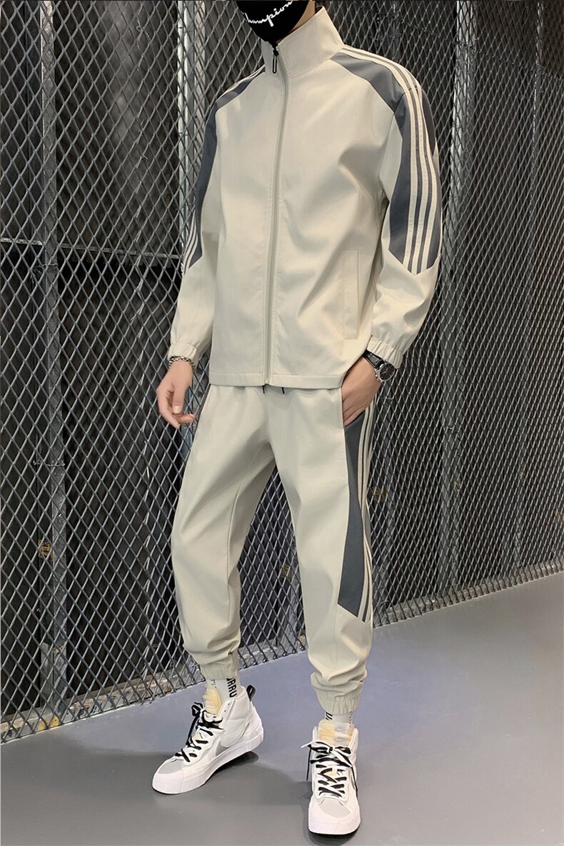 2021现货主推男士立领两件套休闲夹克运动套装D02,男装休闲套装,电商B226-2（原B217-2）
