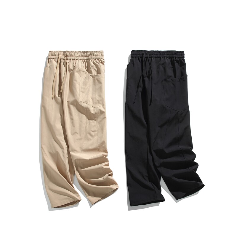 港风休闲裤百搭宽松垂感直筒拖地裤25春季工装裤25XK67020特批35，男装休闲裤，电商A042