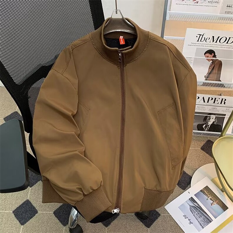 美式复古短款立领棒球服2026新款春秋季飞行夹克男宽松上衣外套潮,男装夹克,星座601-1