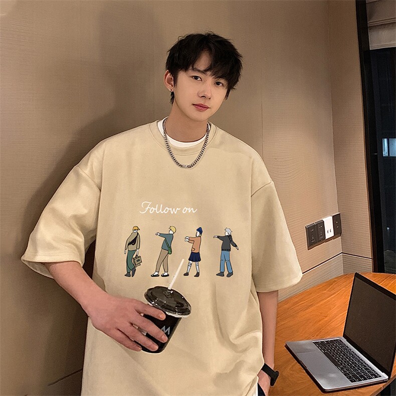 麂皮绒短袖t恤男大码半袖男 JD82043-P25图片