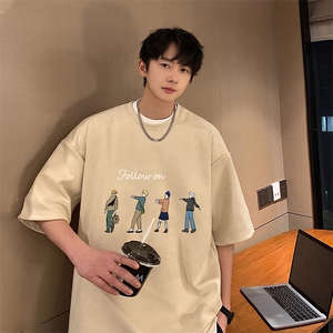 麂皮绒短袖t恤男大码半袖男 JD82043-P25图片