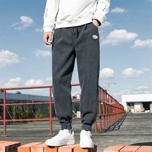 春秋季牛仔裤男宽松百搭帅气束脚裤韩版潮流休闲裤九分裤DF30T图片