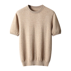 秋冬季新款舒适时尚百搭一线成衣平面圆领短袖35%衫，男装羊绒套衫，雅之冉羊绒