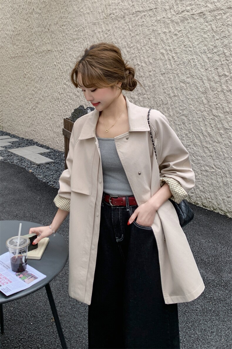 卡其色风衣外套女春秋2025年新款中长款小个子今年流行爆款大衣，女装风衣，难舍钰依