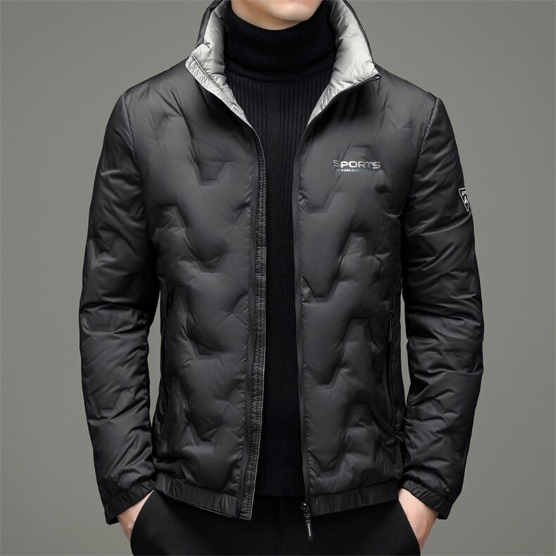 新款2023冬季羽绒服男装立领白鸭绒外套中年爸爸装YYYR6135-P170,男装羽绒服,电商B212（原钱塘6029）