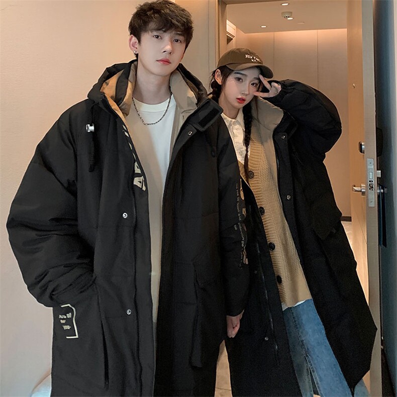 情侣羽绒服男冬季新款港风宽松连帽中长款保暖外套YR906-P175,男装羽绒服,星座214-3