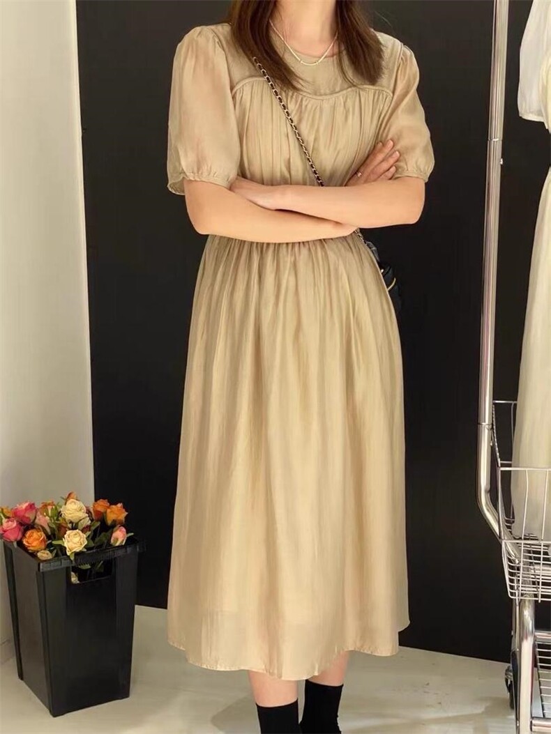 韩系温柔连衣裙，女装连衣裙，土布鱼