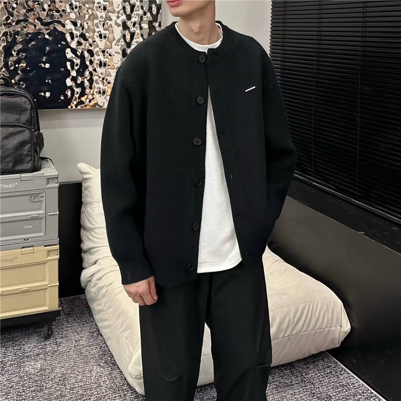 现货JY141-P59针织开衫男生秋冬美式重磅软糯长袖毛衣外套网图,男装针织衫/毛衣,星座1501-3