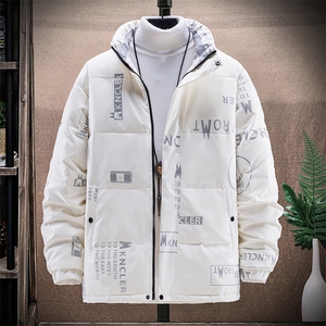 现货潮牌鲨鱼皮高端品质立领韩版大码情侣羽绒服面包服男外套短款图片