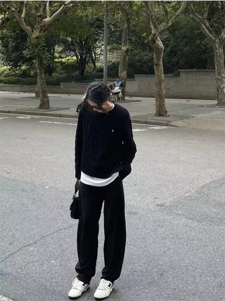 女士针织衫麻花长袖情侣秋冬纯色毛衣休闲打底,针织衫/毛衣,半城羊绒