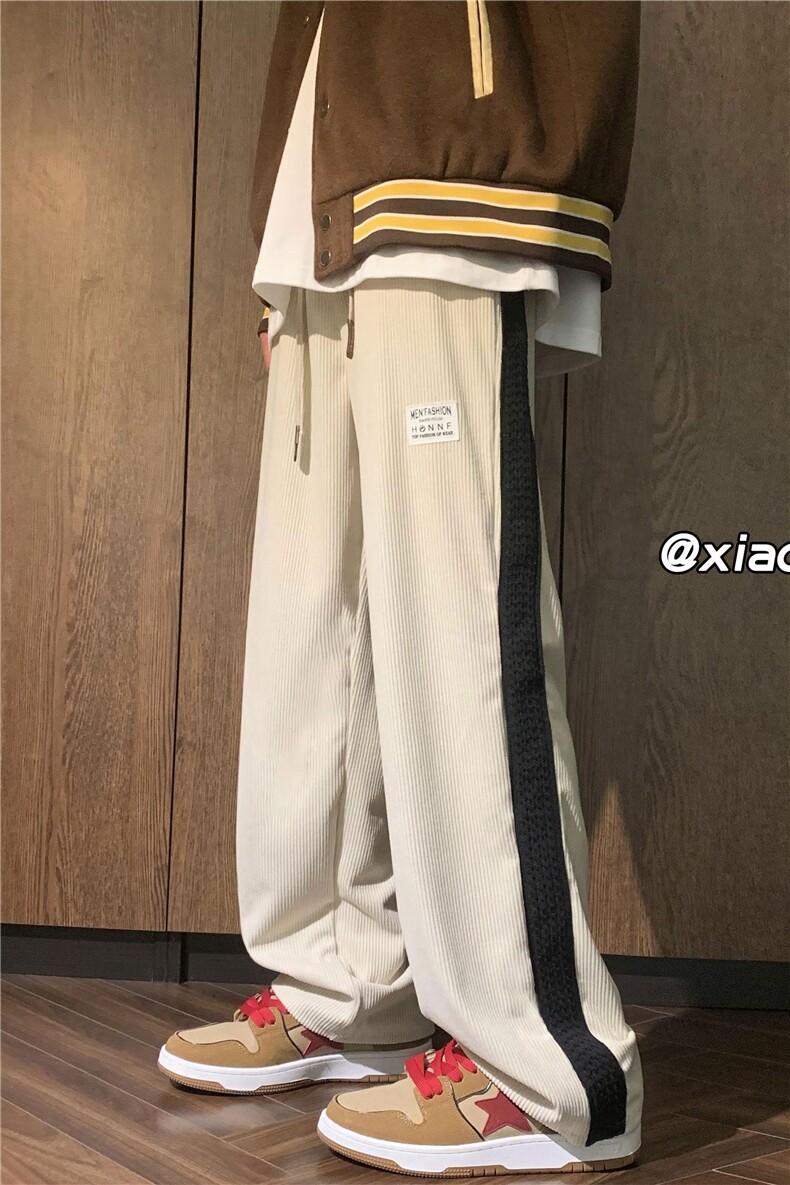 XZ616秋季新款灯芯绒拼接贴标休闲裤TY419P55控68,男装休闲裤,星座512A（原616）