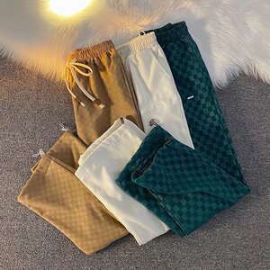 男春季潮流时尚休闲长裤棋盘格长裤A562P32图片