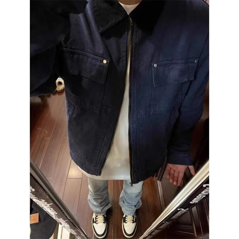 美式水洗工装夹克外套男复古撞色翻领飞行服褂子513JK3526P65,男装夹克,星座513
