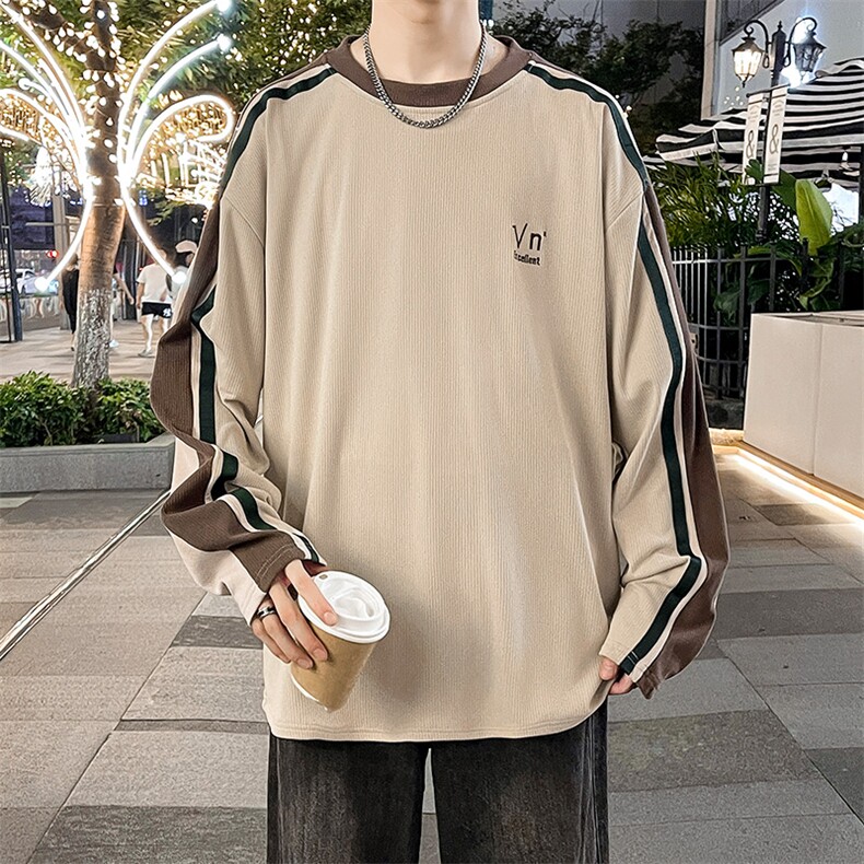 春秋oversize撞色拼卫衣男友风青少年内搭打底衫WY0325-P38图片