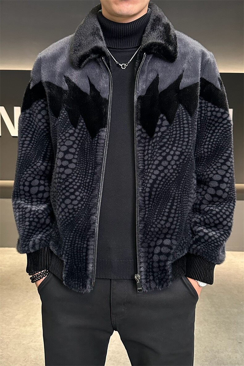 冬季男士时尚加厚仿皮草保暖爸爸装商务夹克外套ZX8885-P245,男装夹克,星座1105-3