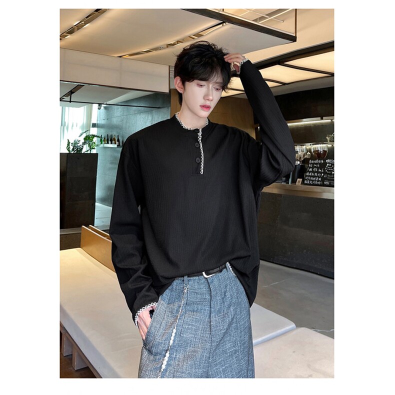 现货2026新款打底衫老钱风肌理感刺绣工艺T恤A170-T138-TP32,男装T恤,电商A170