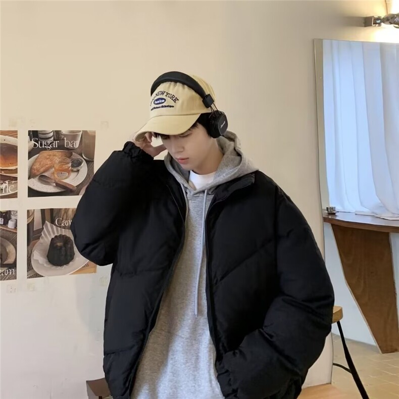 立领棉衣男冬季2024潮流宽松棉袄ins潮牌面包服学生棉服外套MC301,男装棉衣,星座506