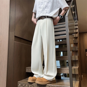 垂坠感西装裤子男士2025潮牌港风潮流宽松直筒休闲西裤Q819-P40图片