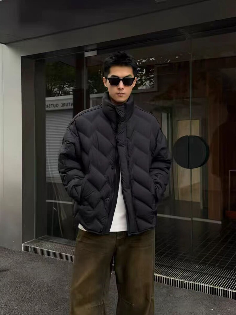 (网图)90白鸭绒130-158克波浪纹立领羽绒服313B-9955羽绒-P360,男装羽绒服,星座313B