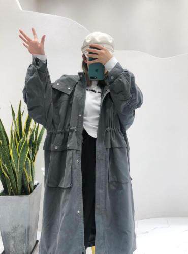 秋季中长款风衣，女装风衣，E·呀