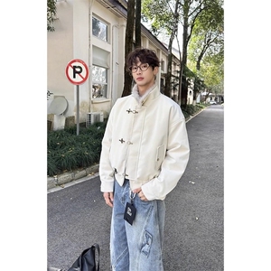 现货 美式复古飞机扣解构立领座山雕棉服男5052/P120图片