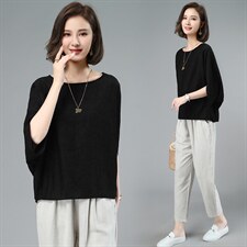 天丝女2025新款夏季中年妈妈大码宽松短袖t恤时尚洋气半袖衣，女装衬衫，涵誉