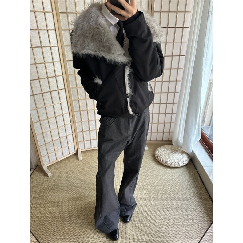 秋冬季棉袄情侣立领棉衣棉服加棉座山雕外套高级感棉衣JM088-P128图片