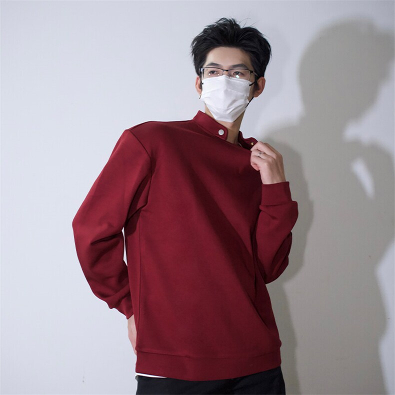 GENIOLAMODE纯棉长袖T恤男士秋季休闲简约打底衫宽松运动圆领上衣图片