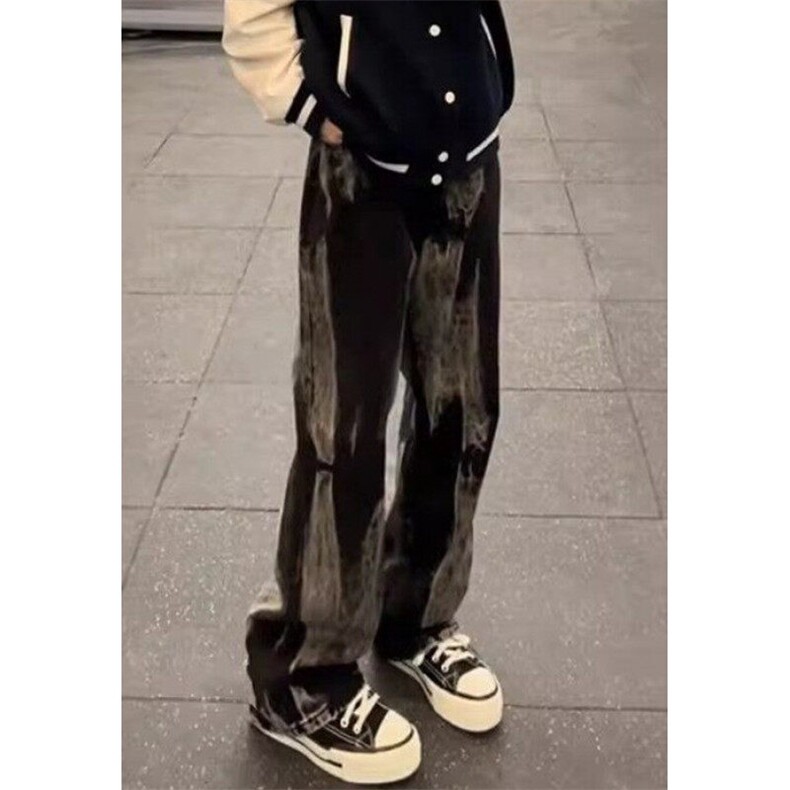扎染渐变牛仔裤男款高街vibe裤子潮牌痞帅炸街微喇叭裤N2101,男装牛仔裤,星座1116A（原606A-3）
