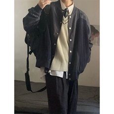 W9265-P60网图现货春季新款复古美式夹克潮流宽松休闲高级外套，男装夹克，星座1608-2
