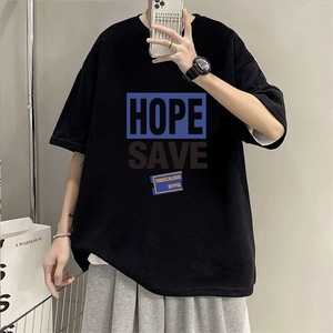 慵懒时尚纯棉短袖240g港风潮牌新款帅气休闲流行气质潮流in图片