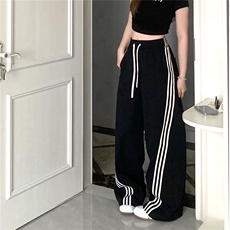 AK2318-P40休闲长裤女2026新款高腰薄款宽松抽绳阔腿裤，女装休闲裤，星座617A-2