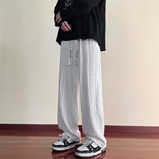 垂感裤子男春秋美式ins潮牌直筒拖地裤学生宽松休闲运动长裤，女装休闲裤，星座410-7
