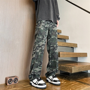 8XL-M迷彩裤大码美式高街hiphop伐木裤直筒长裤工装裤子KZ1912P58图片