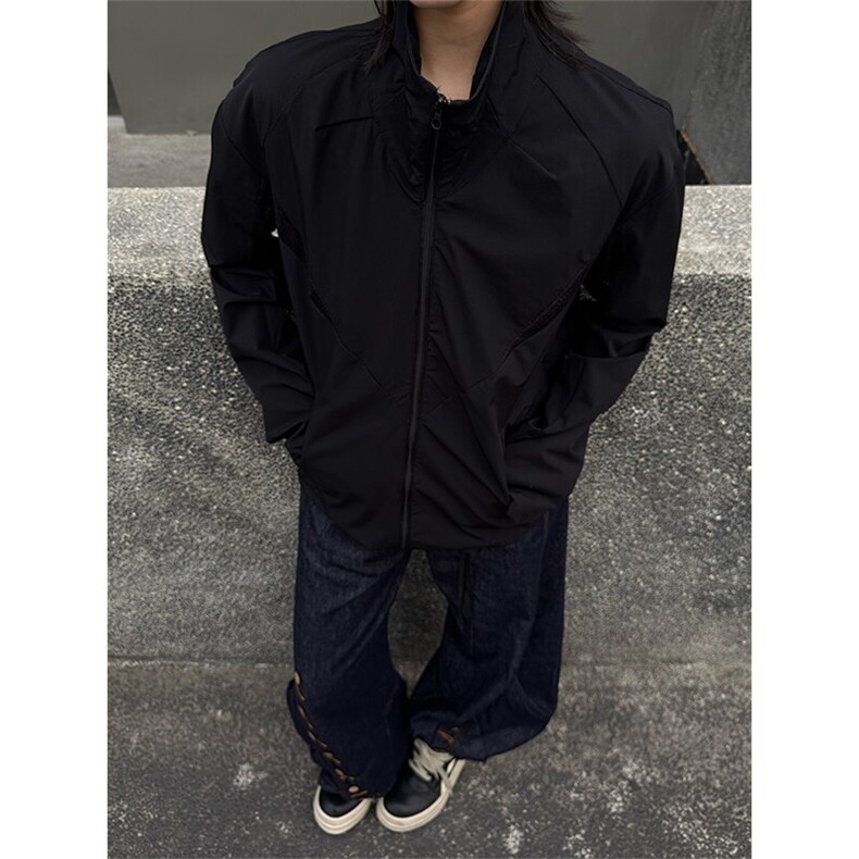 2025年新款港风美式简约设计感立领长袖夹克XZ213-DY001-P55控98,男装夹克,星座213