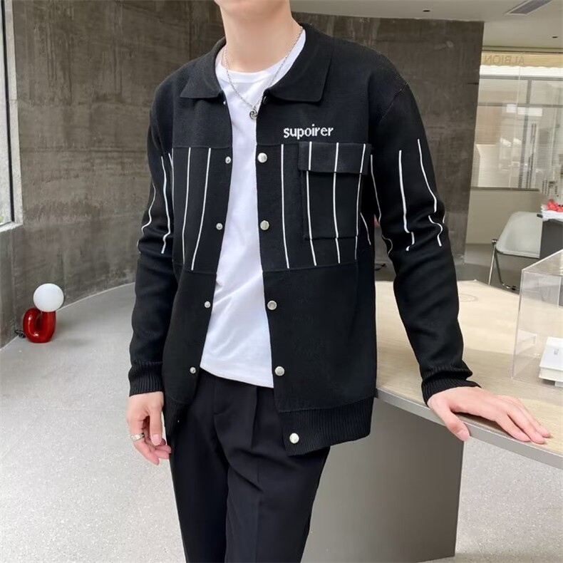 轻熟风高级感开衫毛衣长袖春秋季新款外套潮牌男装G03-P45,男装针织衫/毛衣,星座1109-3