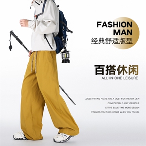 春款美式工装裤男女复古宽松休闲速干裤K0268-45图片