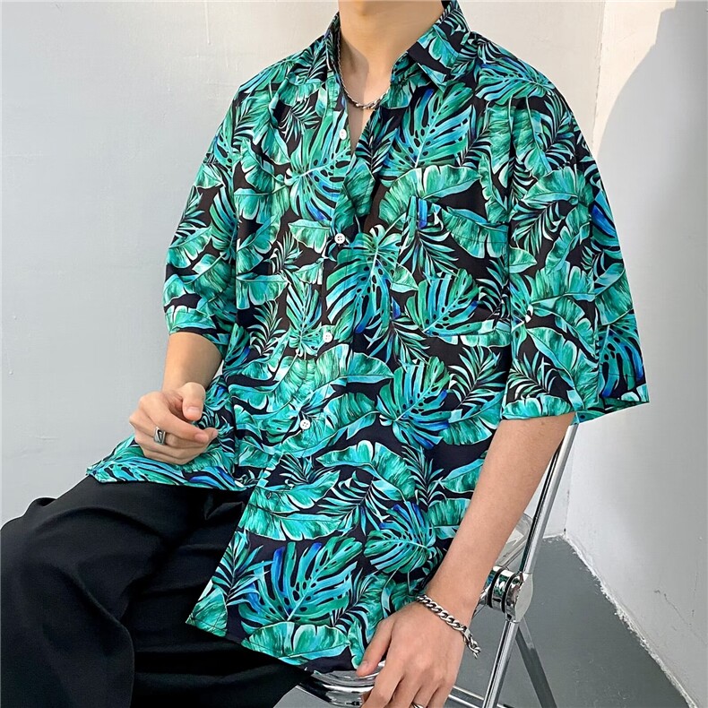 夏威夷风三亚泰旅游短袖花衬衫男休闲沙滩服T5107-P26,男装衬衫,星座1109-3