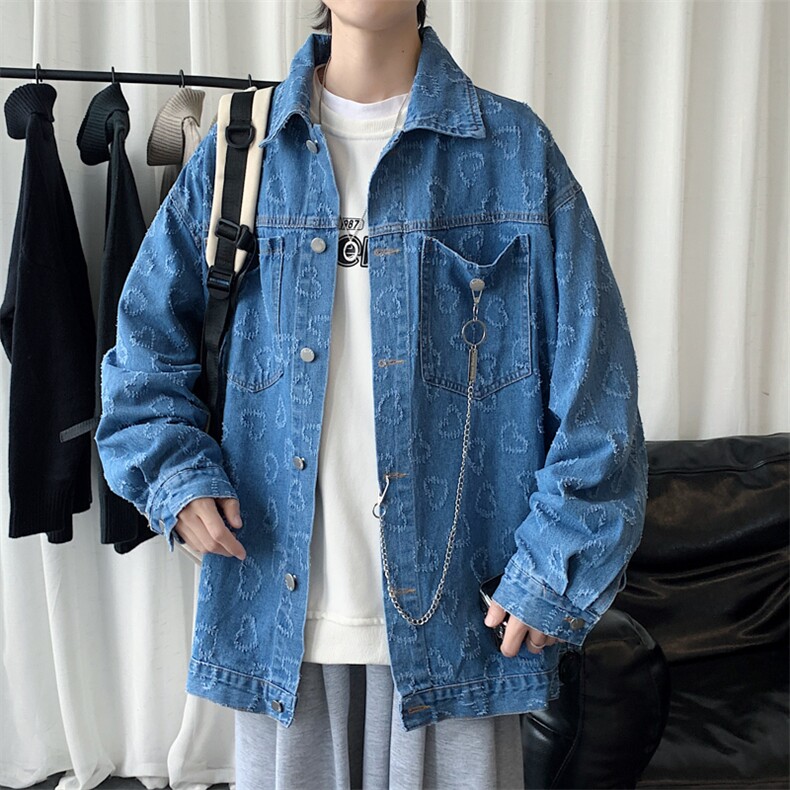 送挂件 22秋装新款情侣港风大码宽松夹克外套A338-1 JK52 P80图片