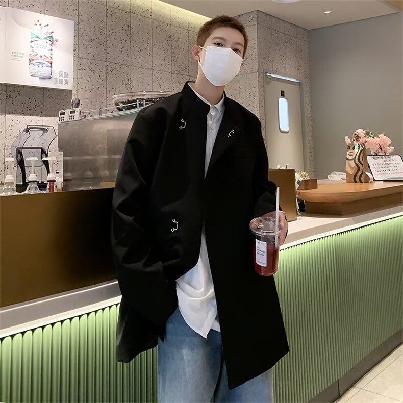 新中式男装风垫肩西装外套立领西服诘襟服中山装XJ34-P65,男装西服,星座1109-3