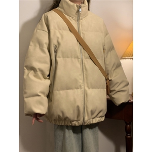 中性PU皮复古做旧双侧金属拉链夹克式加棉棉衣男MY77092P130控198,20岁怎么搭配皮裙图片