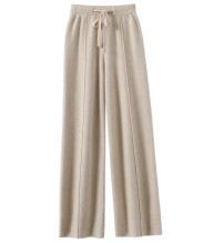 2026年秋季宽松时尚百搭通勤简约针织加厚阔腿裤，女装休闲裤，绒泰祥