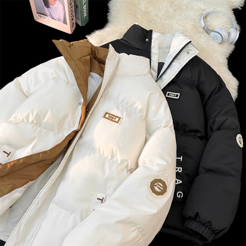立领皮标棉衣棉服小牛津防水面料拼接棉袄面包服1609-P75量大有差图片
